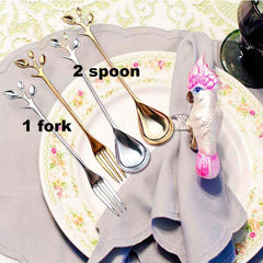 Vintage Retro Fruit Spoon And Fork