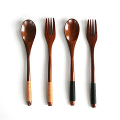 Tableware Wood Fork Spoon Dessert Set