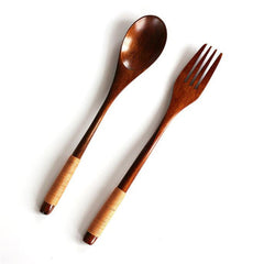 Tableware Wood Fork Spoon Dessert Set
