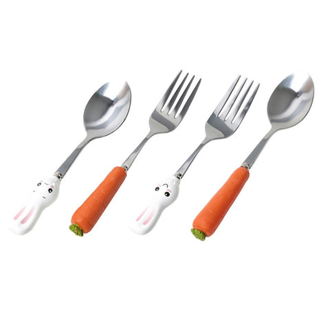 Cartoon Fruit Spoon And Fork